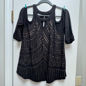 Maurices Black Cold Shoulder Top